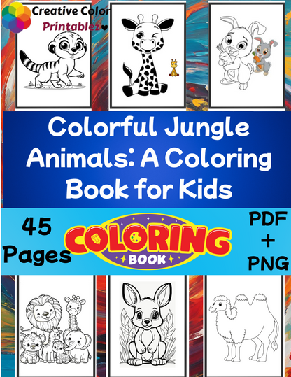 Colorful Jungle Animals - CreativeColorPrintablez