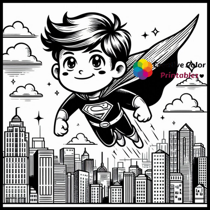 Comic Story Coloring Book-CreativeColoPrintablez