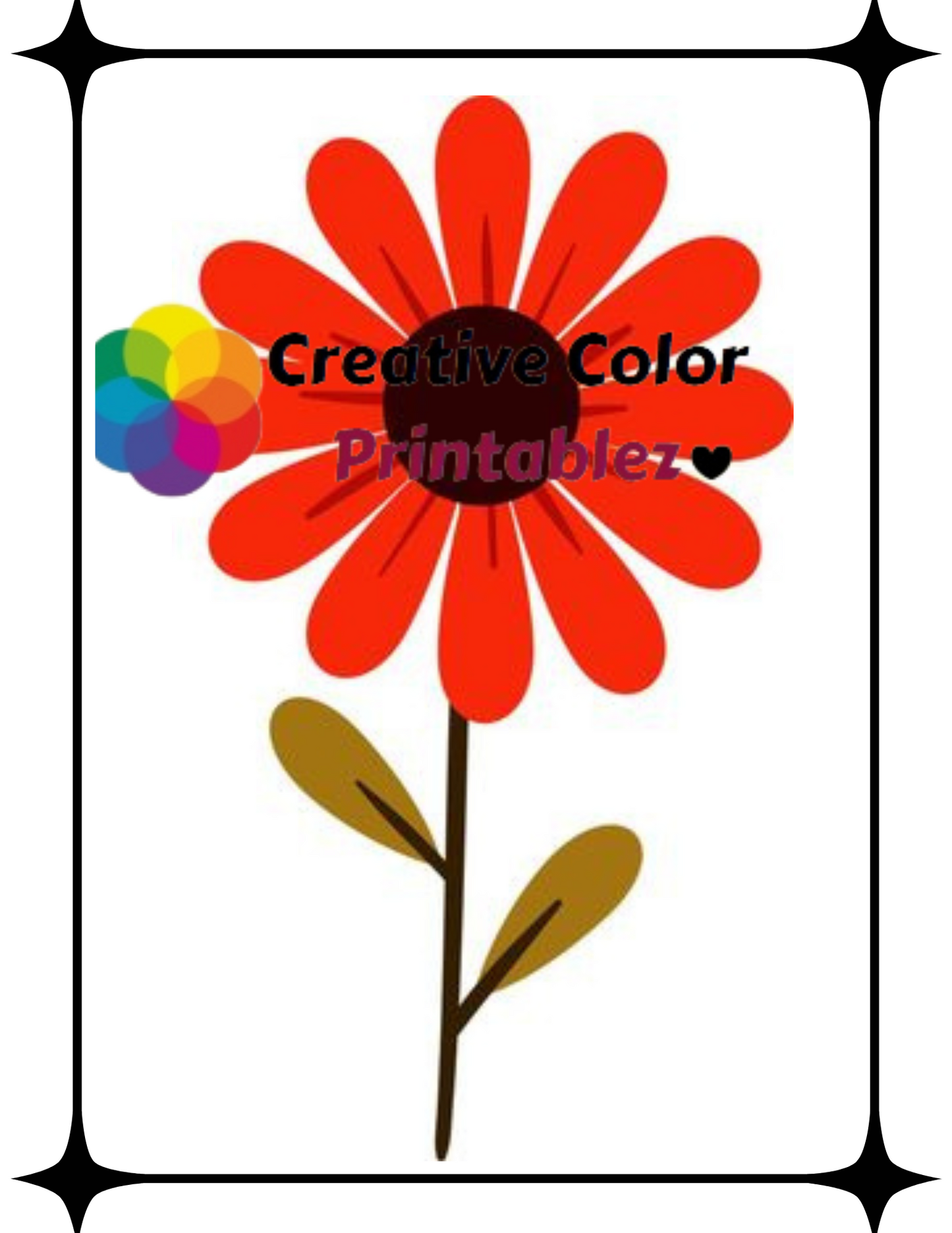 Flower Coloring-CreativeColorPrintablez